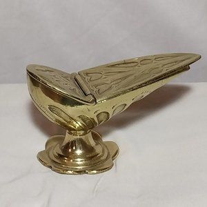 Solid Brass Vintage Ornate Genie Lamp Incense Burner Boat